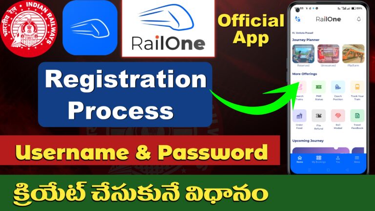 RailOne App Registration process Telugu