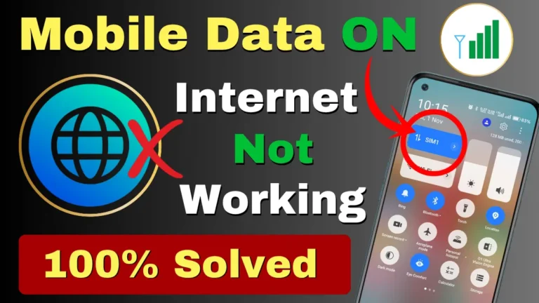 Mobile Data ON Internet Not Working